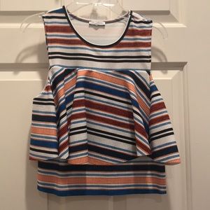 Striped peplum tank top